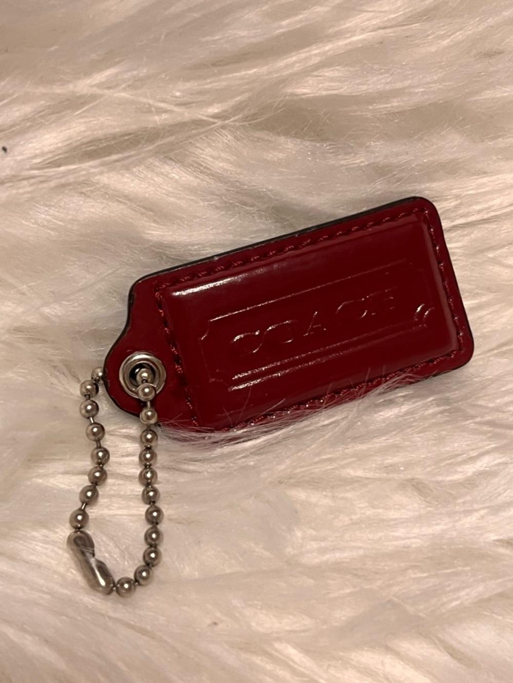 Coach Red Patent Leather  tag bag or keychain